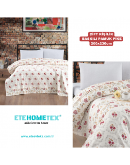 ETEHOMETEX ÇİFT KİŞİLİK BASKILI PAMUK PİKE KANAVİÇE 8696474231841